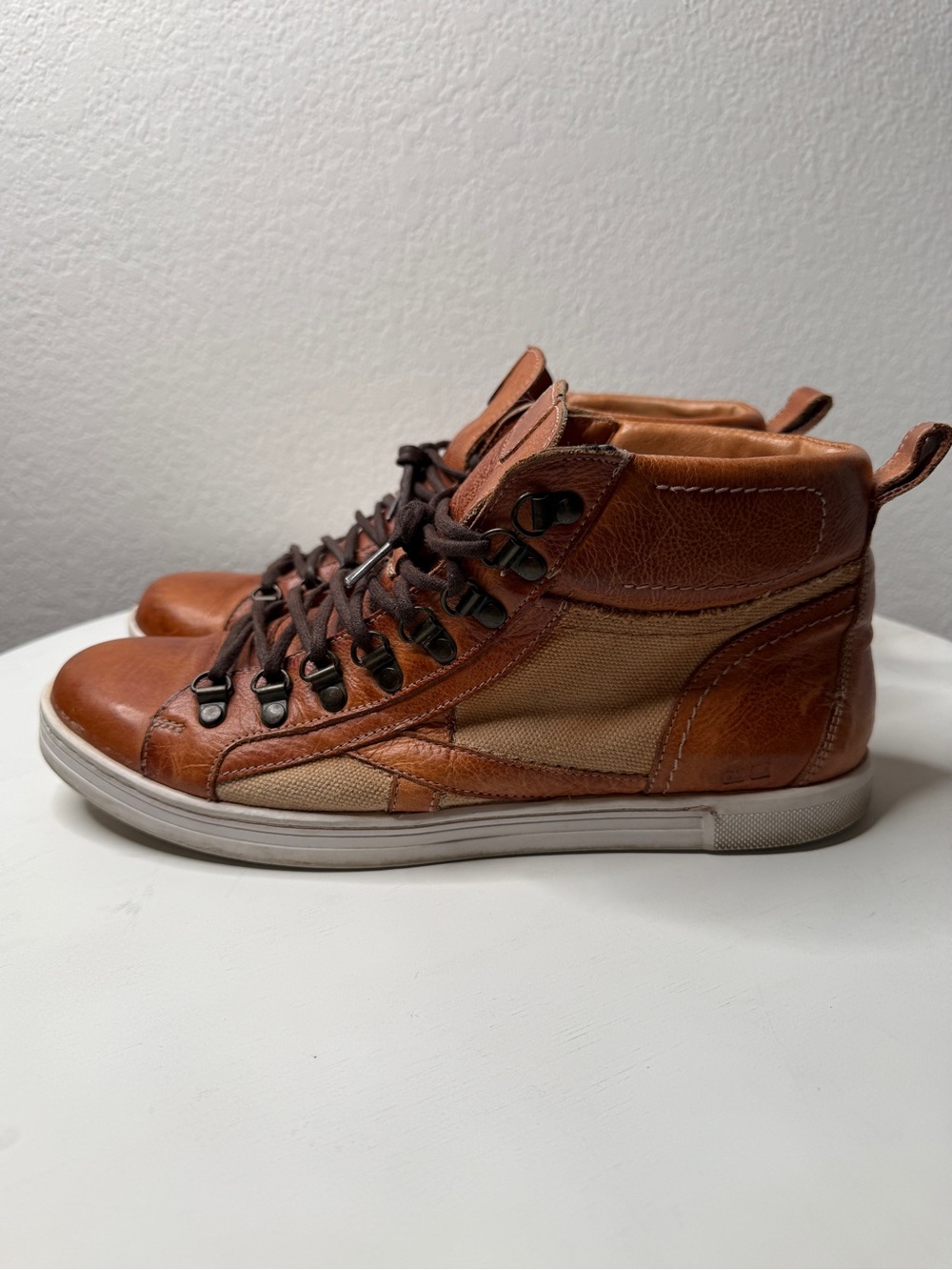 Bed Stu Men's Brentwood Cognac Leather High-Top Sneakers